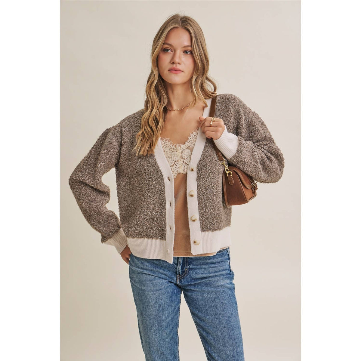 Boucle Button-Down Cardigan