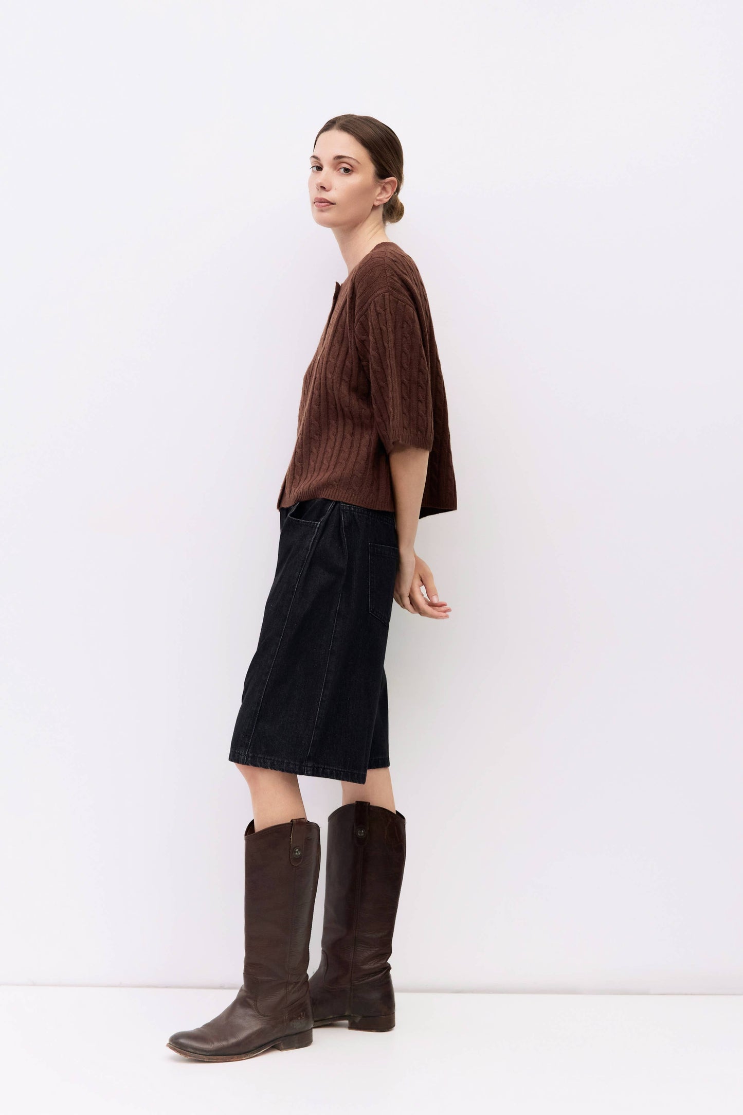 The Poppy Cardigan | Cable Knit Elbow Sleeve Cardigan