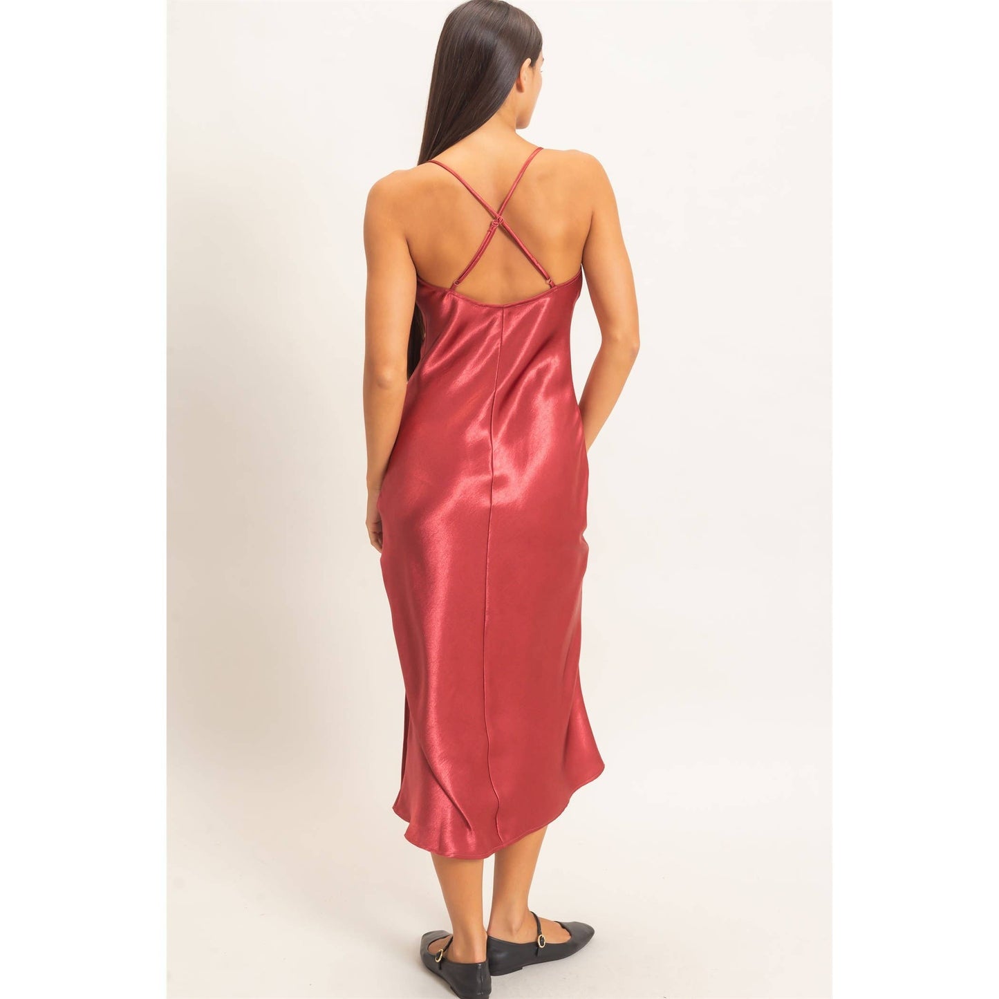 Lucy Cowl Neck Satin Slip Dress