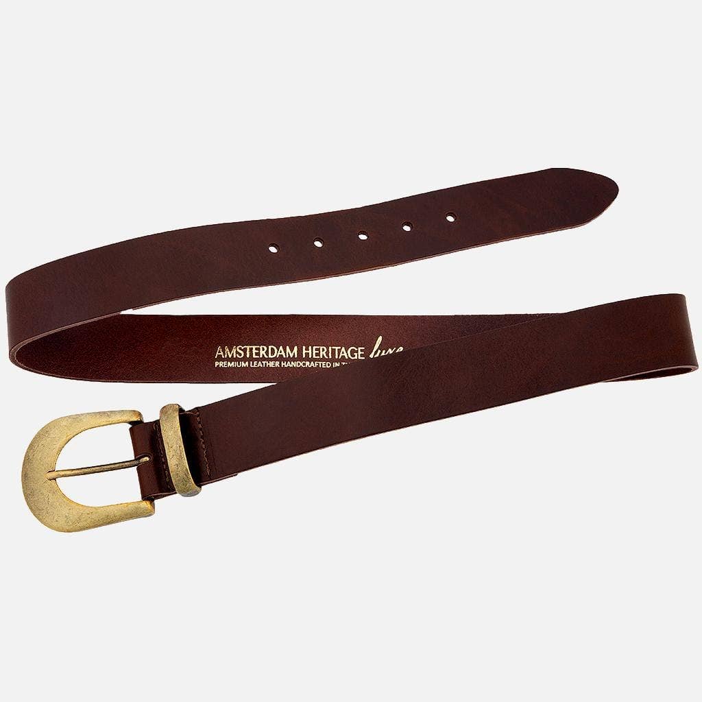 Andrea |  Gold Buckle Leather Belt Women