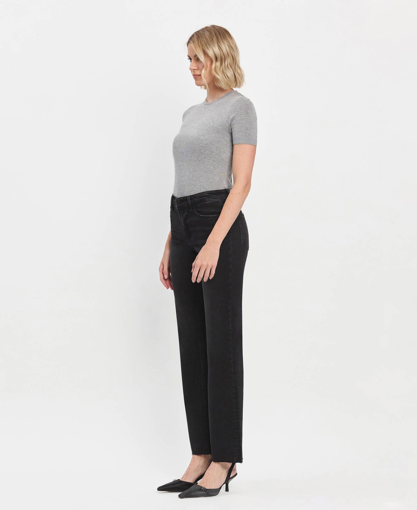 Black High-Rise Denim
