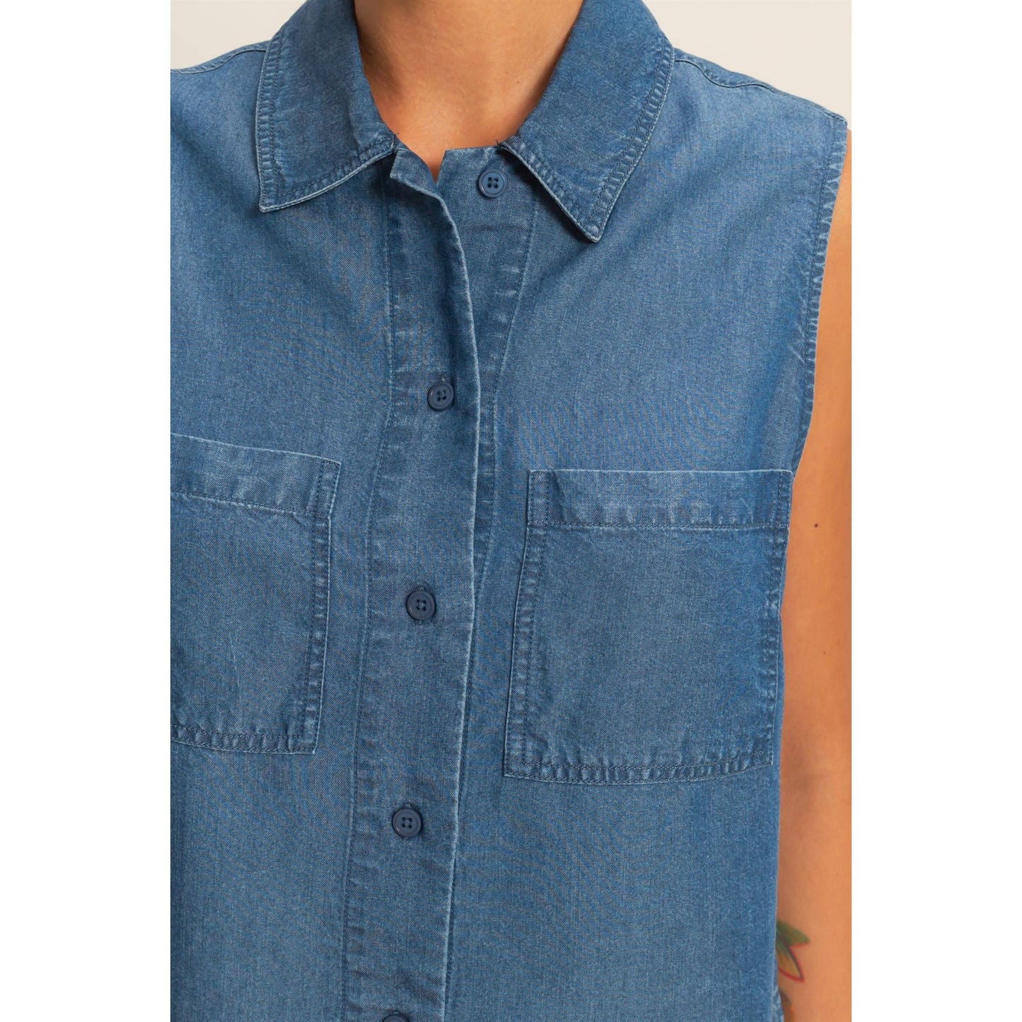 Bally Sleeveless Button-Up Top