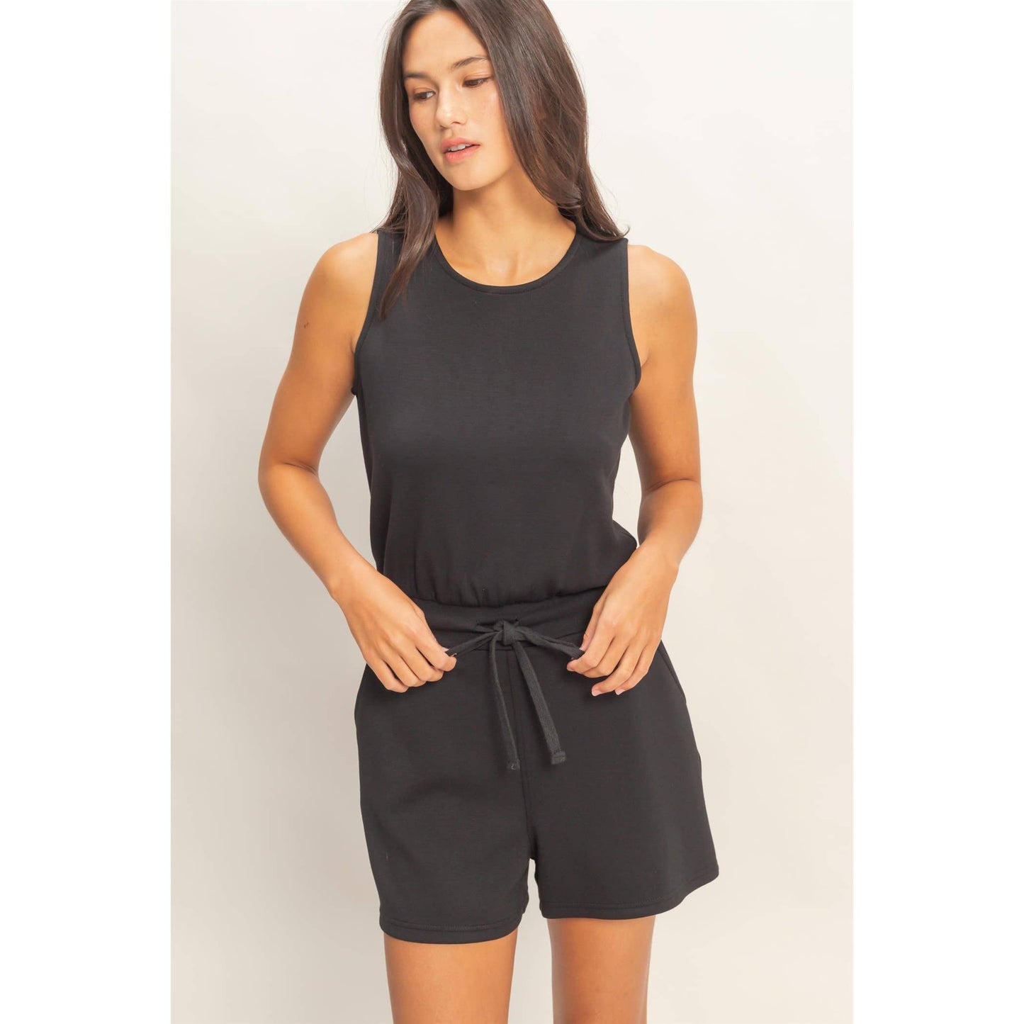 Violet Drawstring Waist Romper