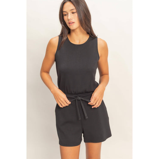 Violet Drawstring Waist Romper