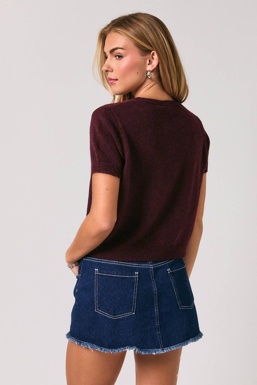 Ada Short Sleeve Crop Sweater