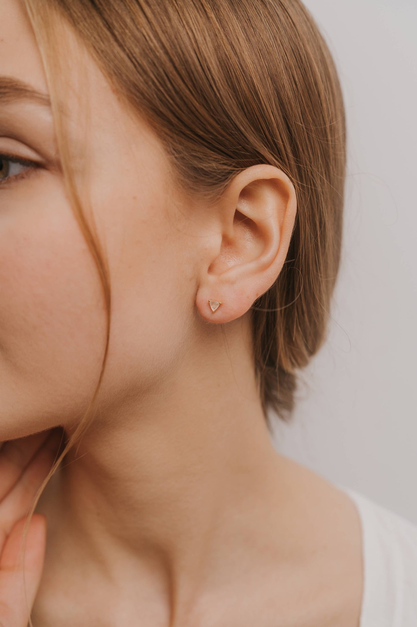 Mini Energy Gem Earrings - Rose Quartz