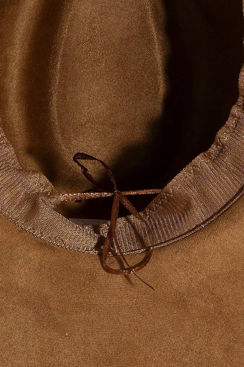 Braided Strap Suede Cowboy Hat