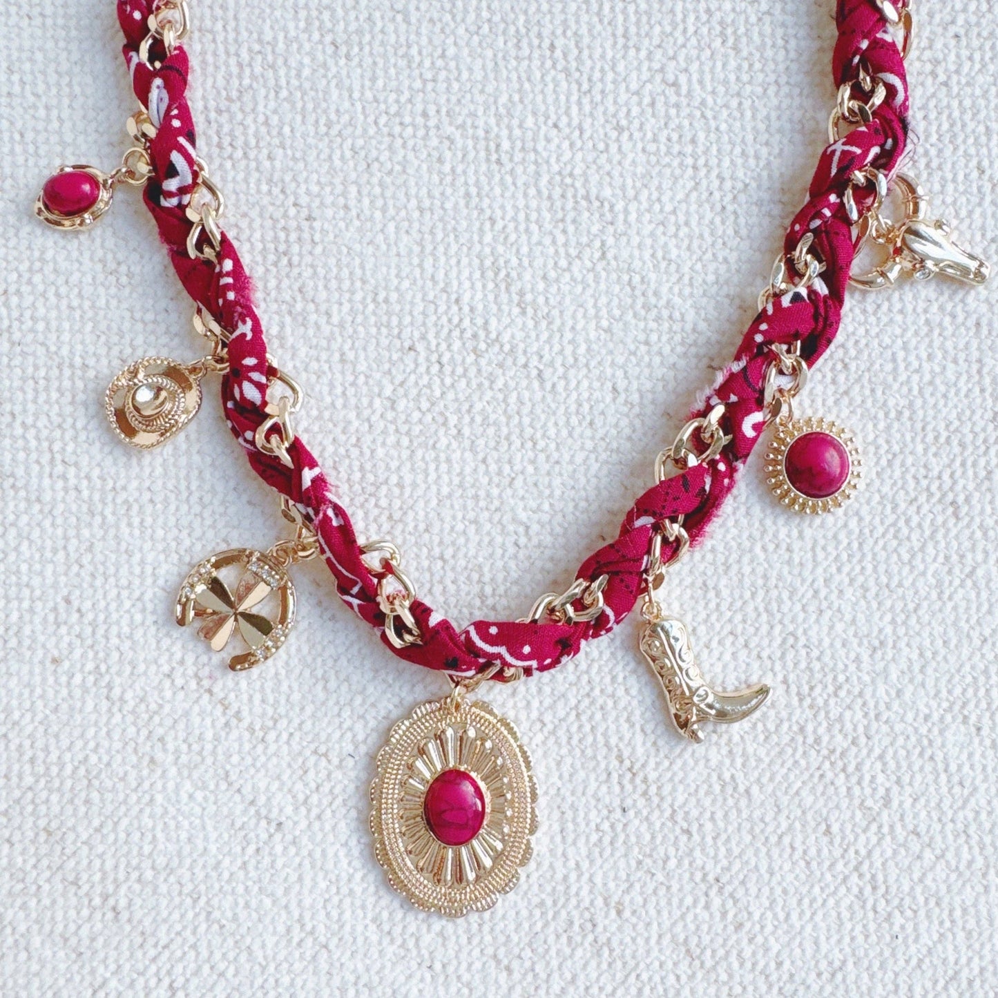 Wild West Desert Charm Scarf Necklace