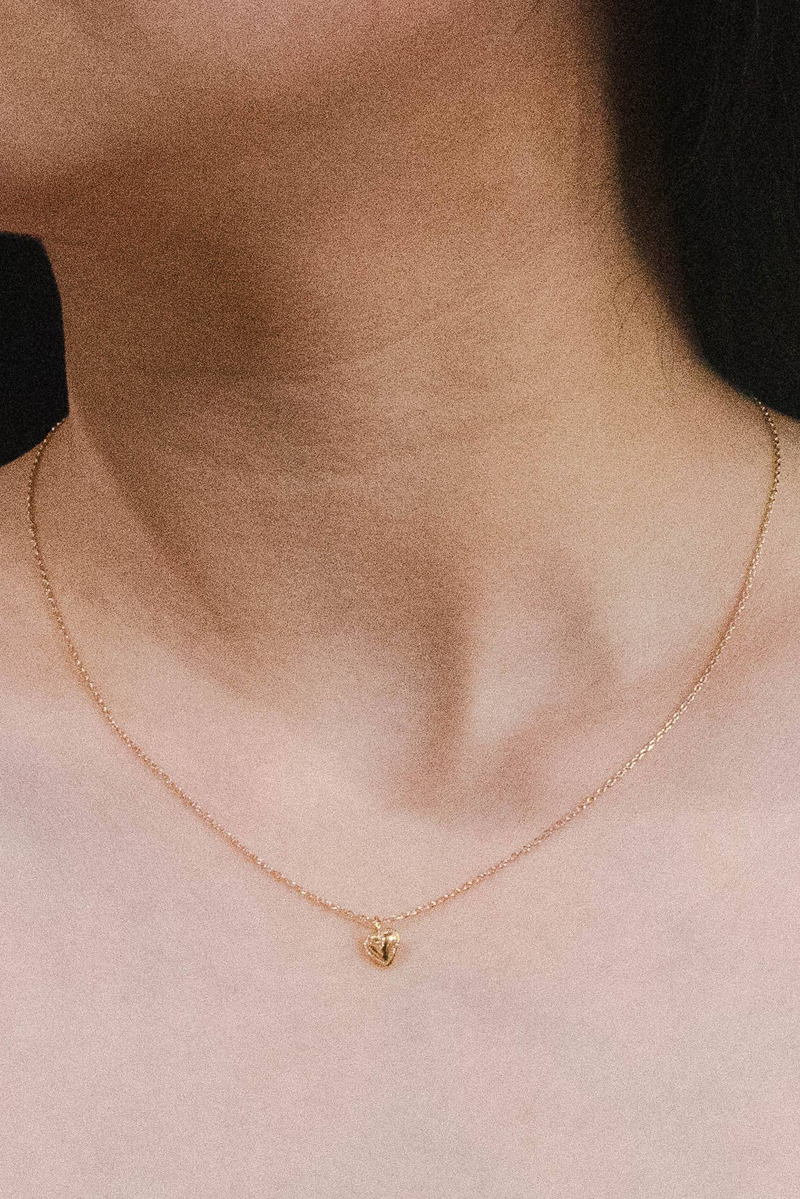 Teeny Heart Charm Necklace | Gold
