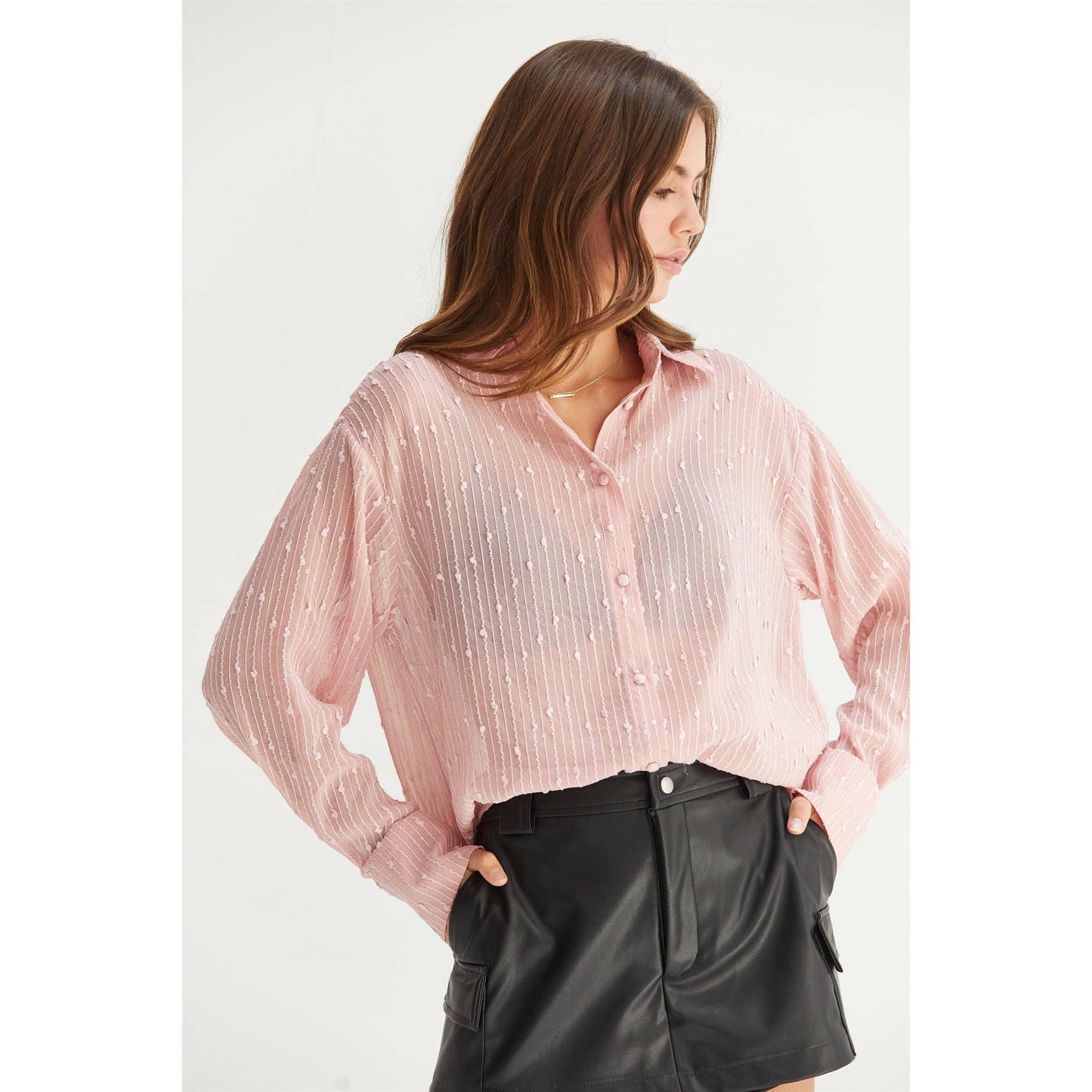 Mazie Sequin Sheer Top