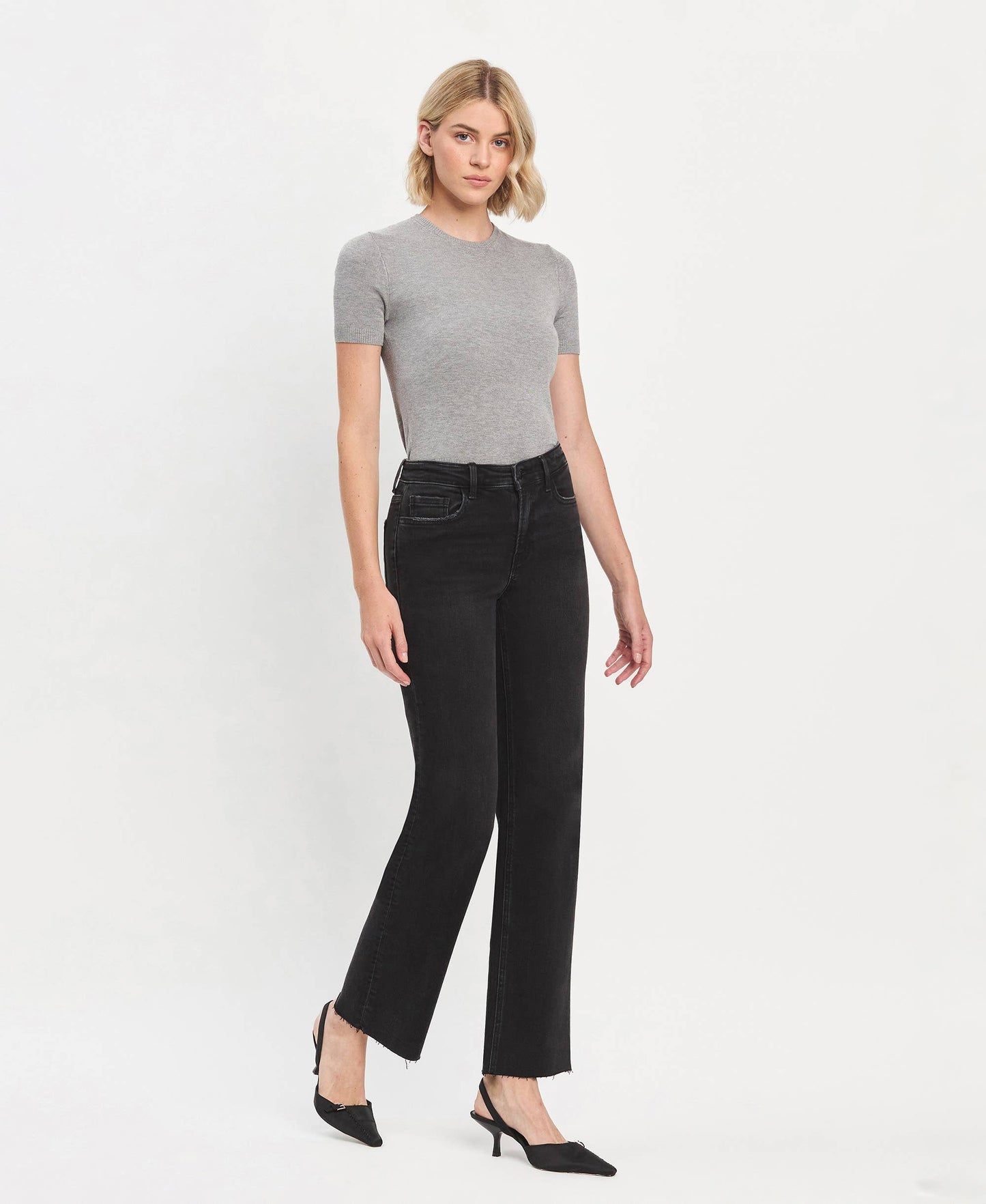 Black High-Rise Denim