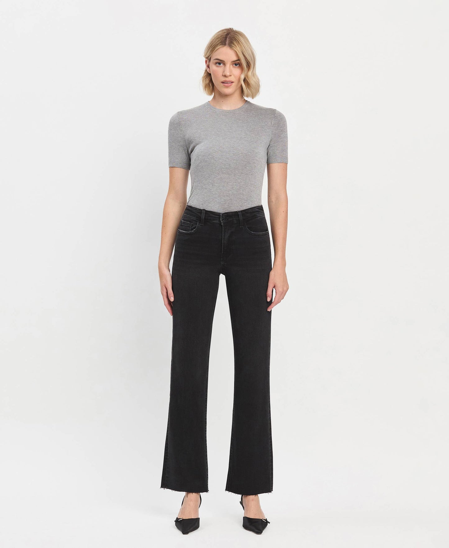 Black High-Rise Denim