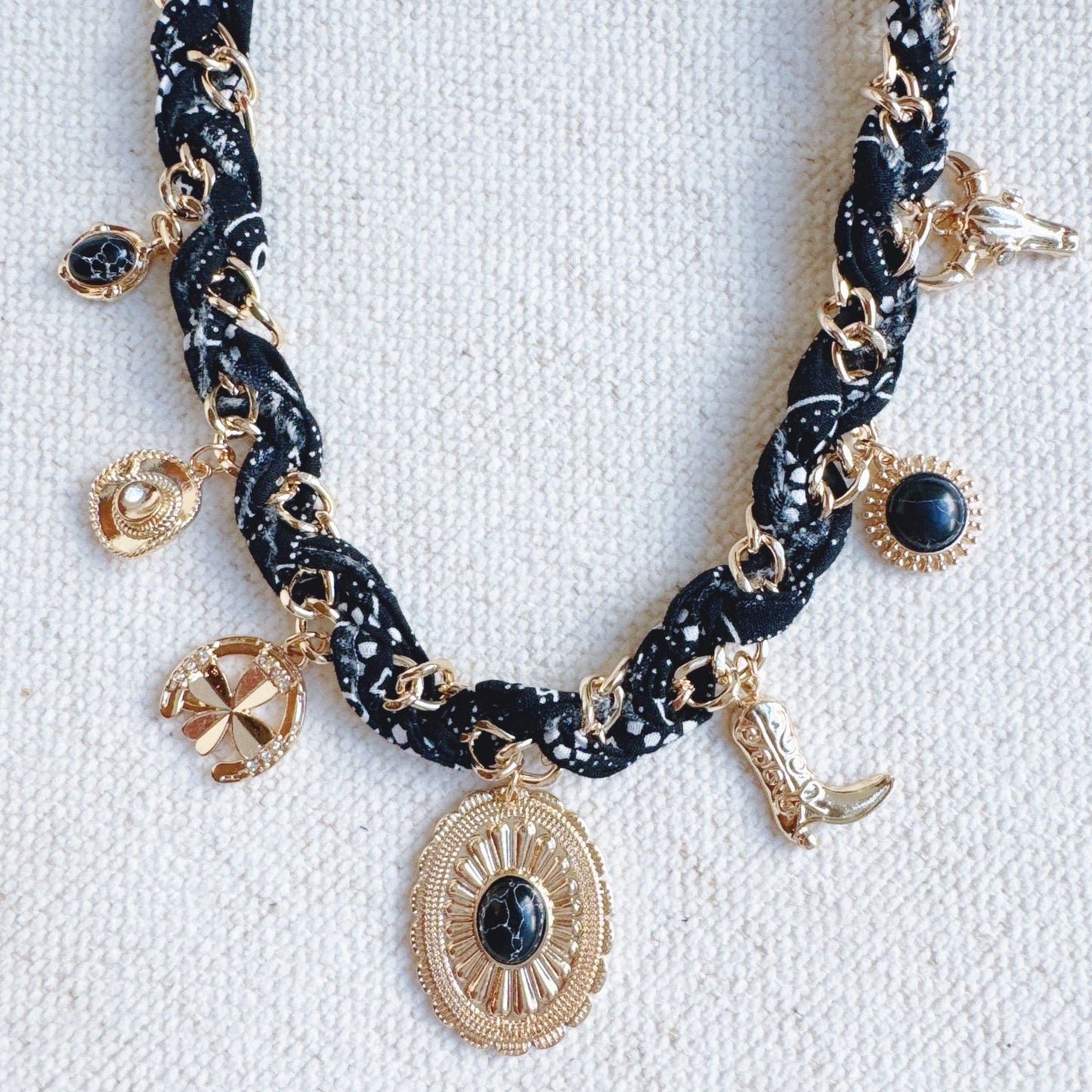 Wild West Desert Charm Scarf Necklace