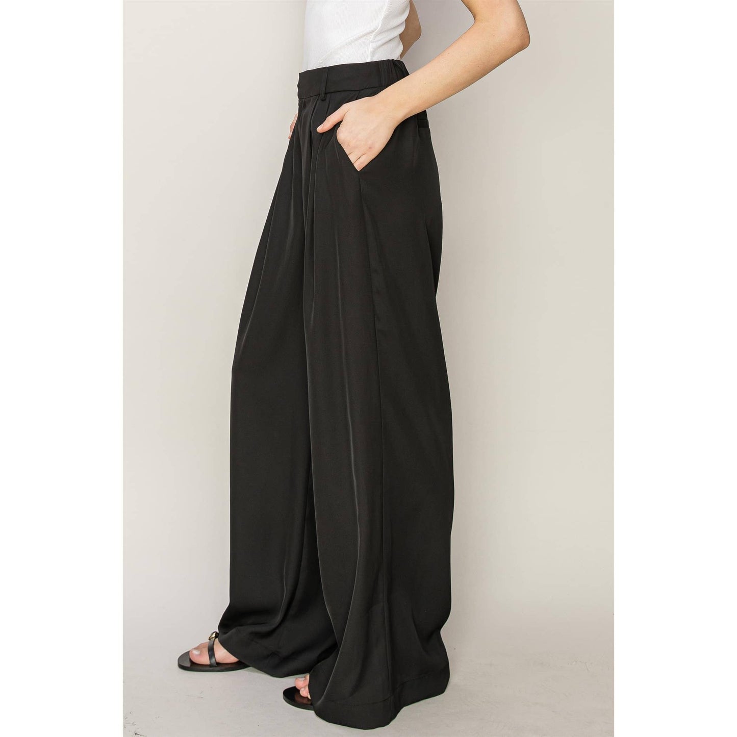 Shari High-Waist Pleated Pants