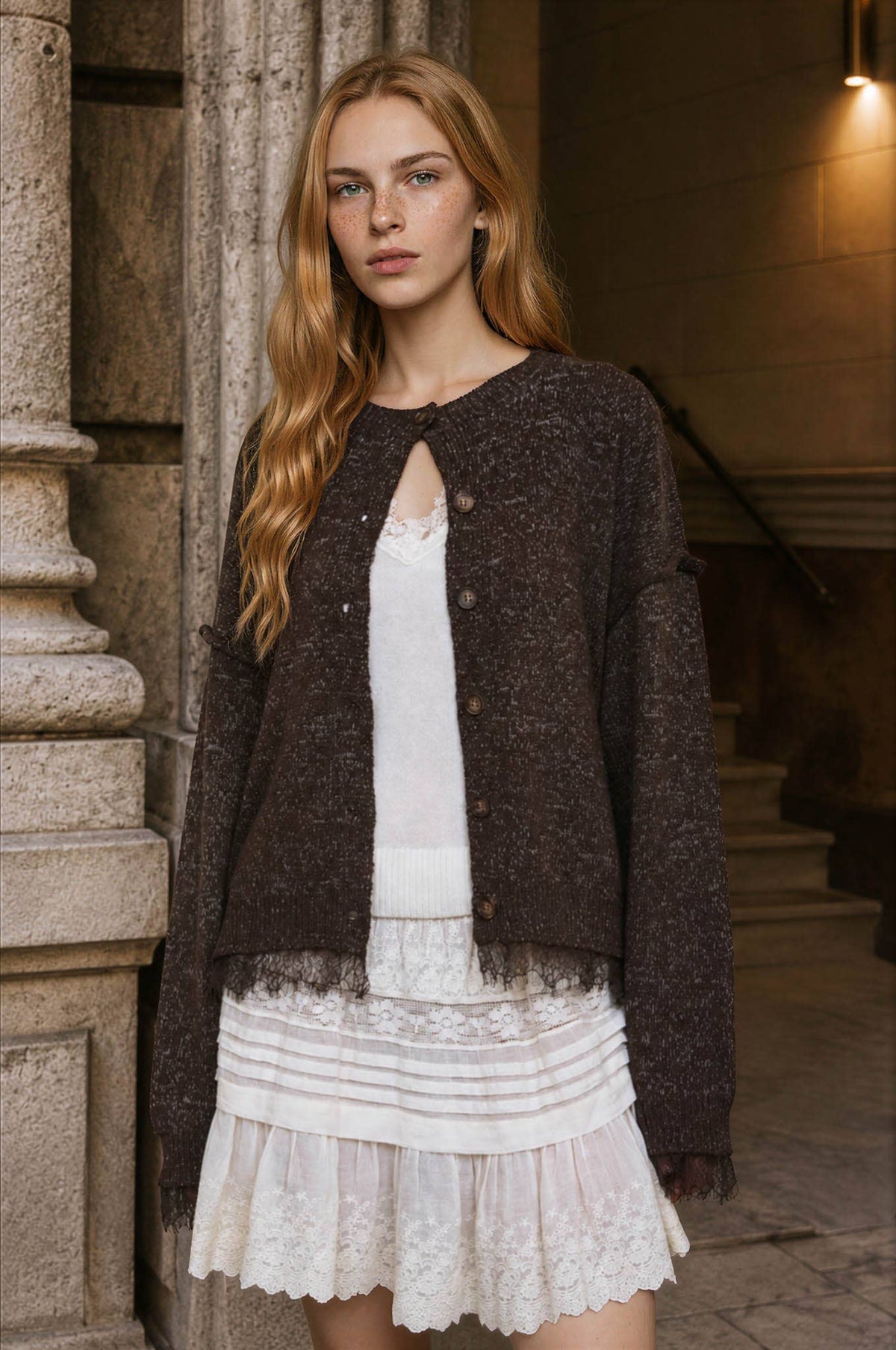 Becca Lace Trim Cardigan