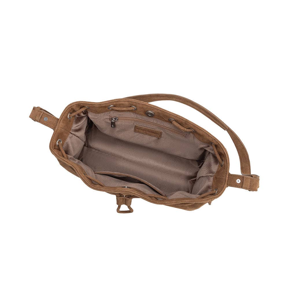 Rhuby Camel Suede Shoulder Bag