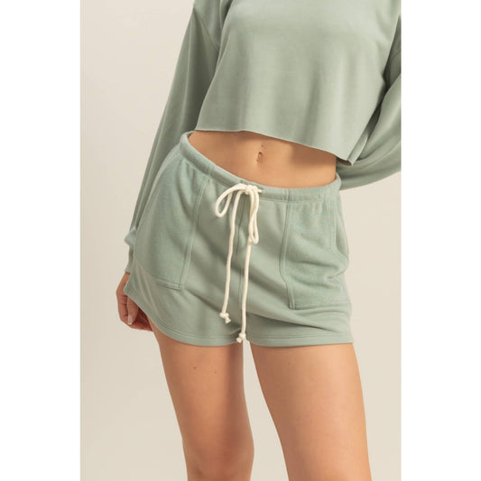 Chloe Mid-Waist Drawstring Shorts