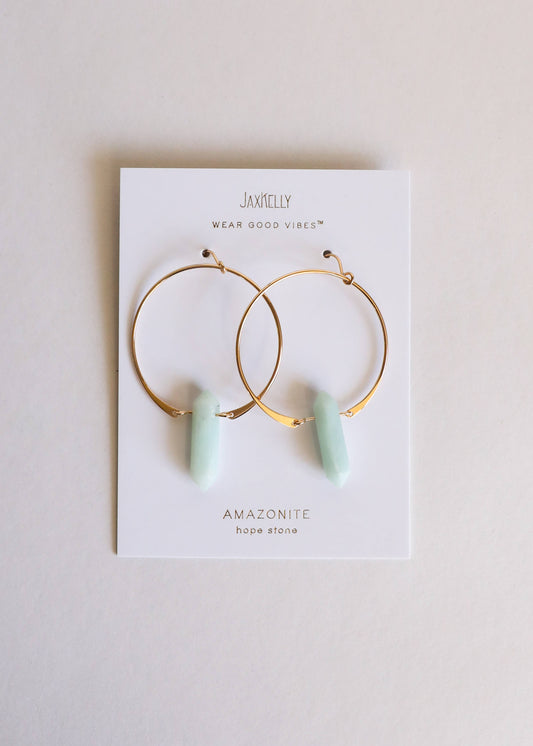 Amazonite Hoops