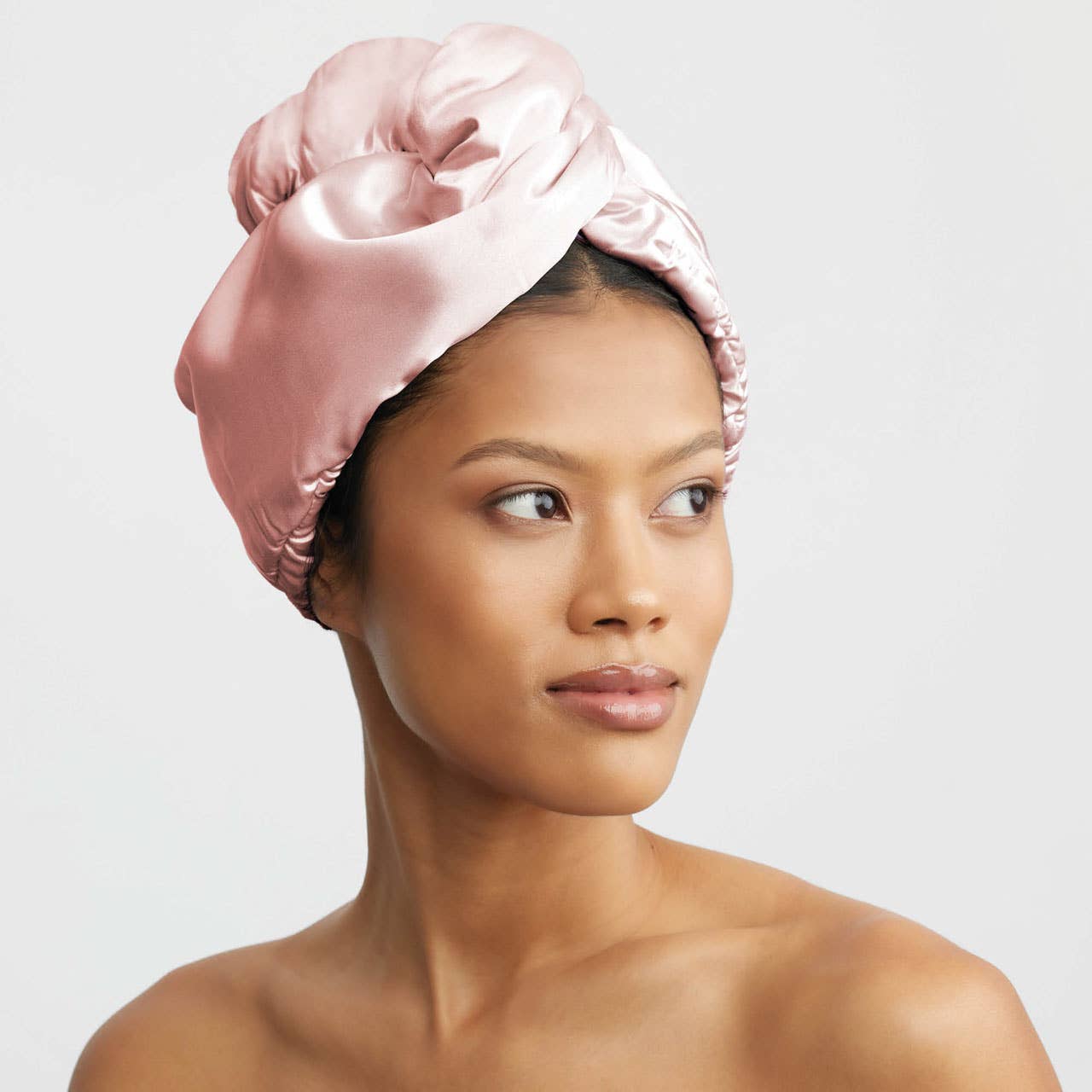 Satin Wrap Hair Towel - Blush