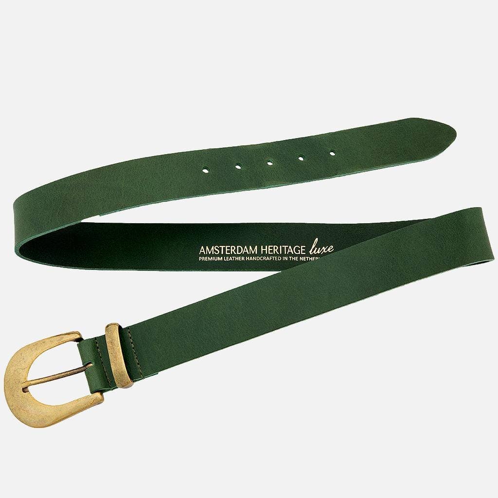 Andrea |  Gold Buckle Leather Belt Women