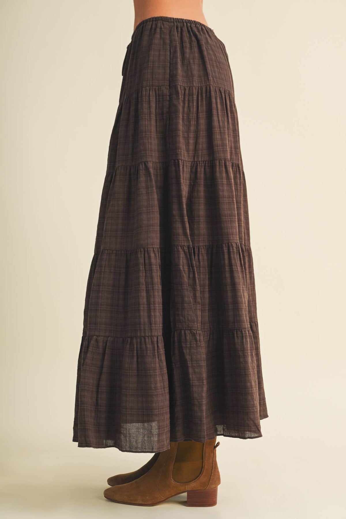 Geometric Tiered Maxi Skirt