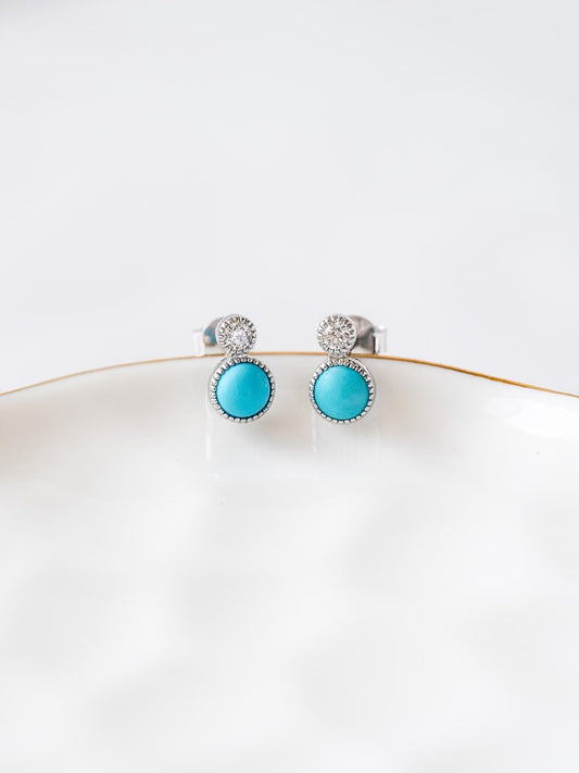 Diamond + Turquoise Earrings