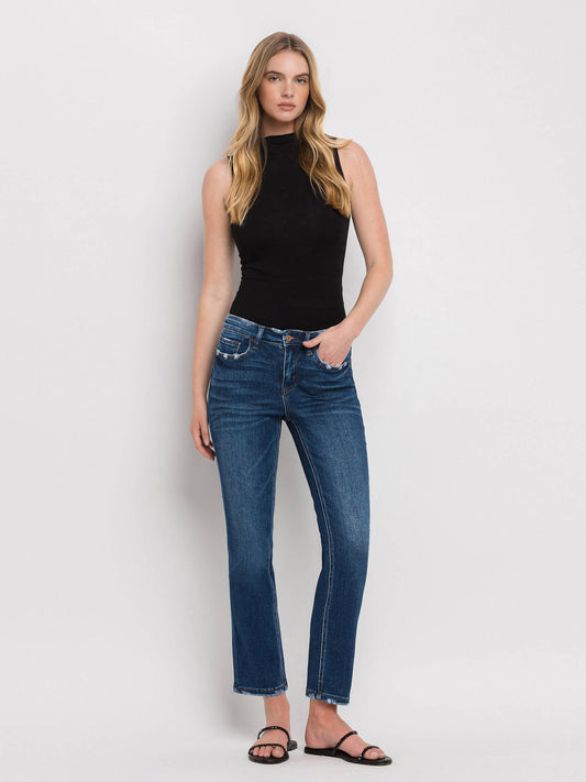 JANINE MID RISE ANKLE SLIM STRAIGHT JEANS