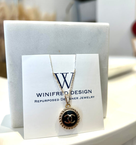 Black Chanel Gold Dainty Necklace