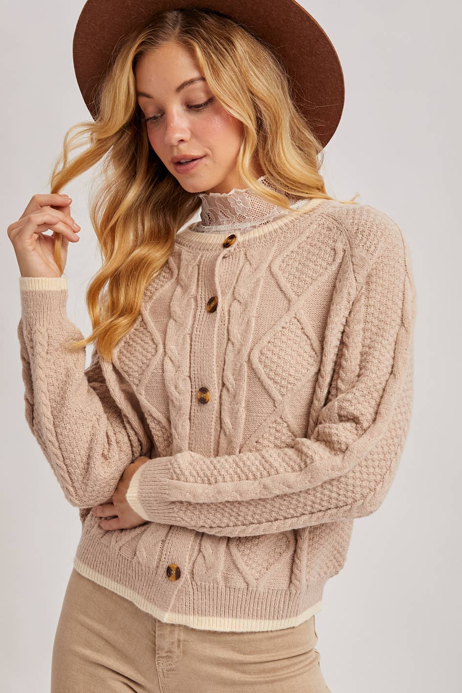 Aubrey Cable-Knit Cardigan