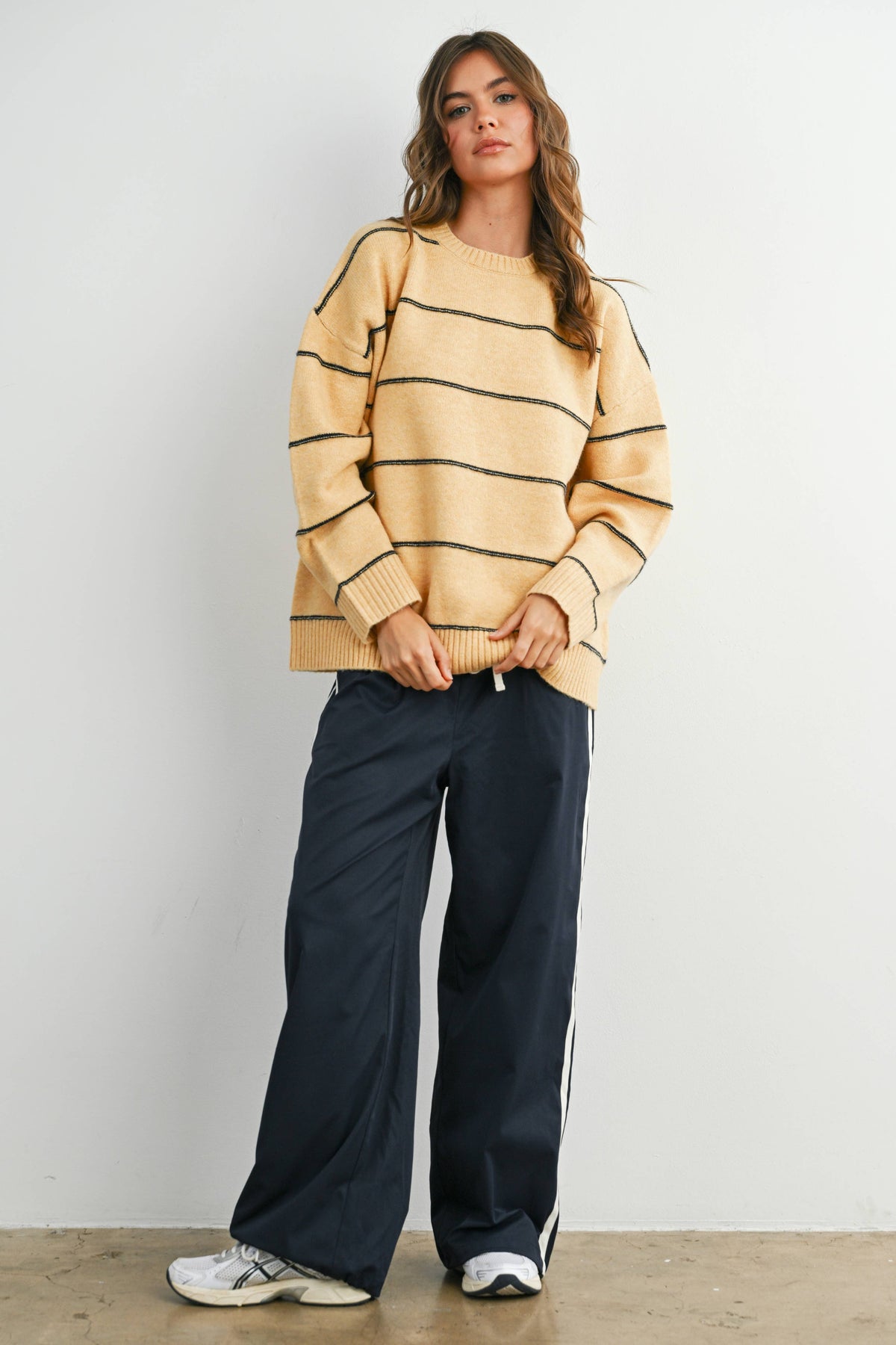 Coraline Striped Drop Shoulder Sweater