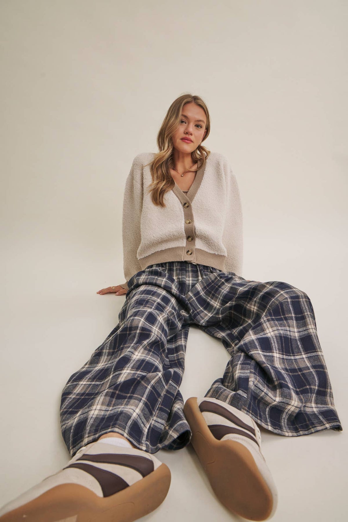 Boucle Button-Down Cardigan