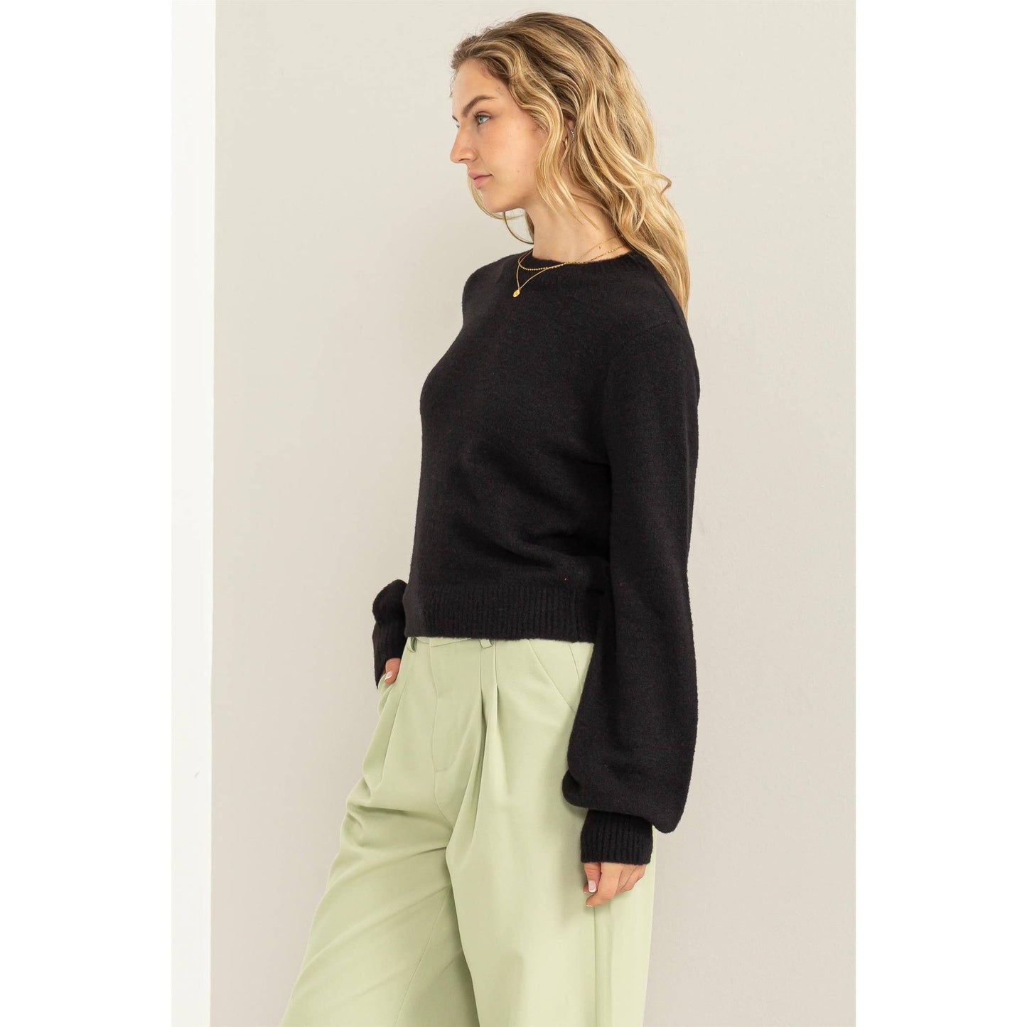 Aimee Cropped Long Sleeve Sweater