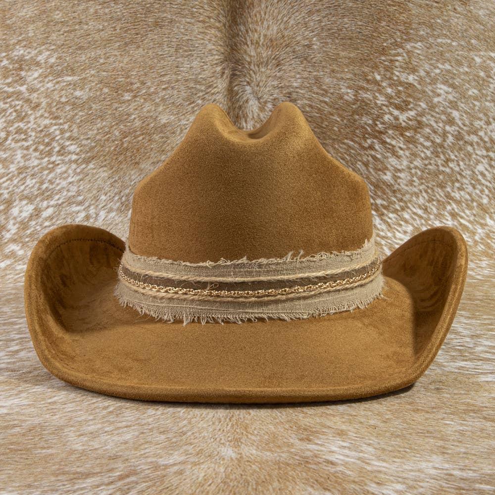 Suede Cowboy Hat / Frayed Chain Band