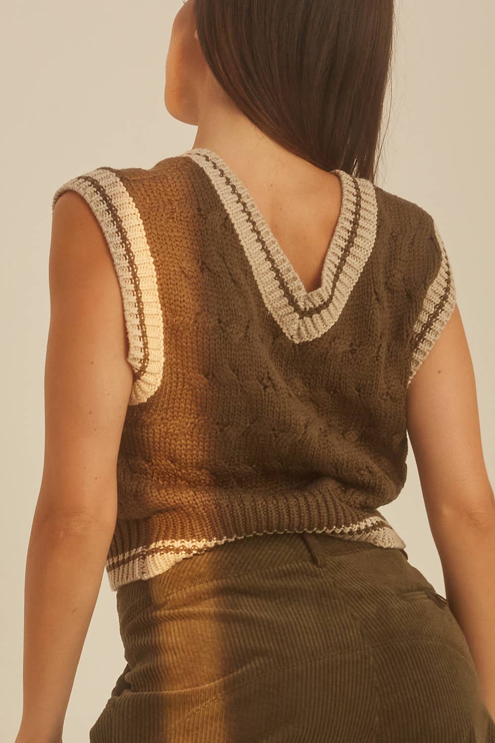 Gabrielle Cable Knit Vest