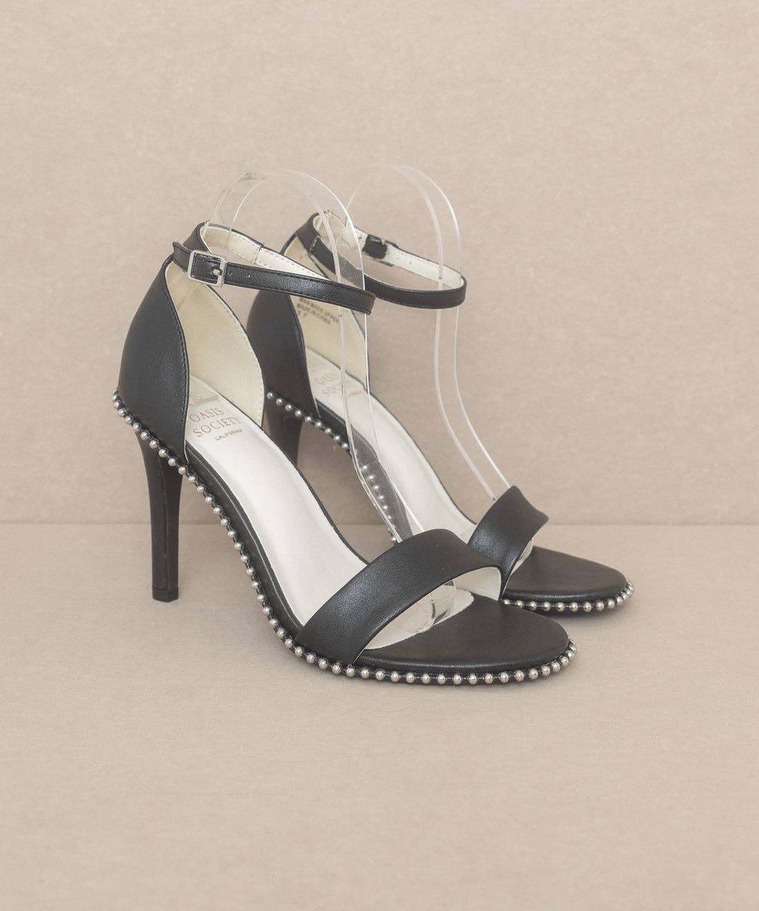 The Dublin | Metal Drop Studded Open Toe Heel