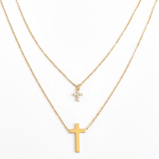 Forever Faith Dual Cross Necklace