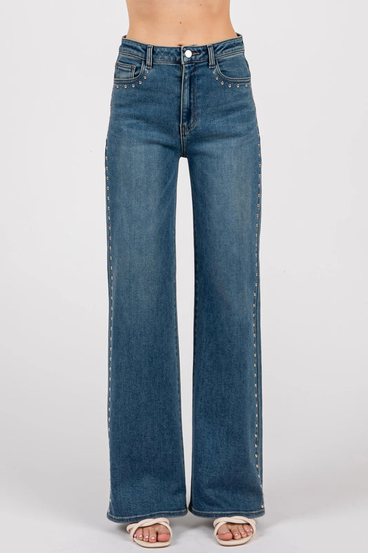 Studded Medium Denim - L.T.J.