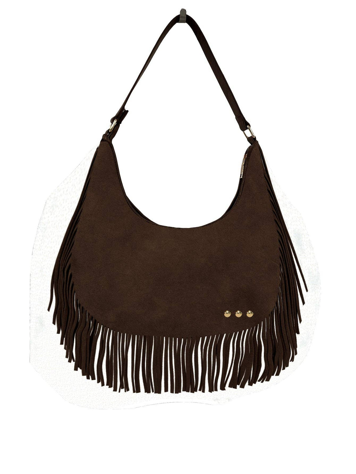 Loretta Suede Fringe Slouchy Bag