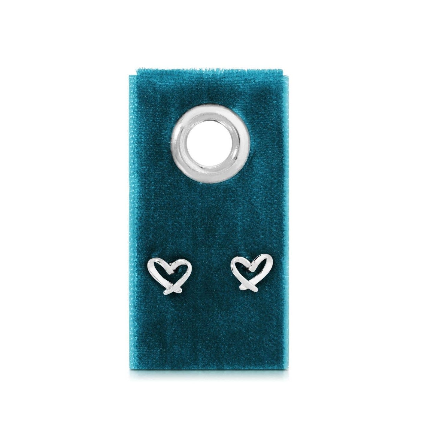 Free Form Heart Studs on Velvet Gift Tag