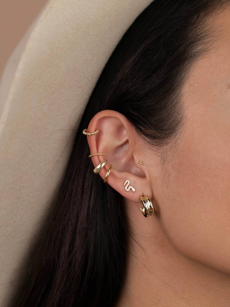 Pave Stud - Snake Earrings