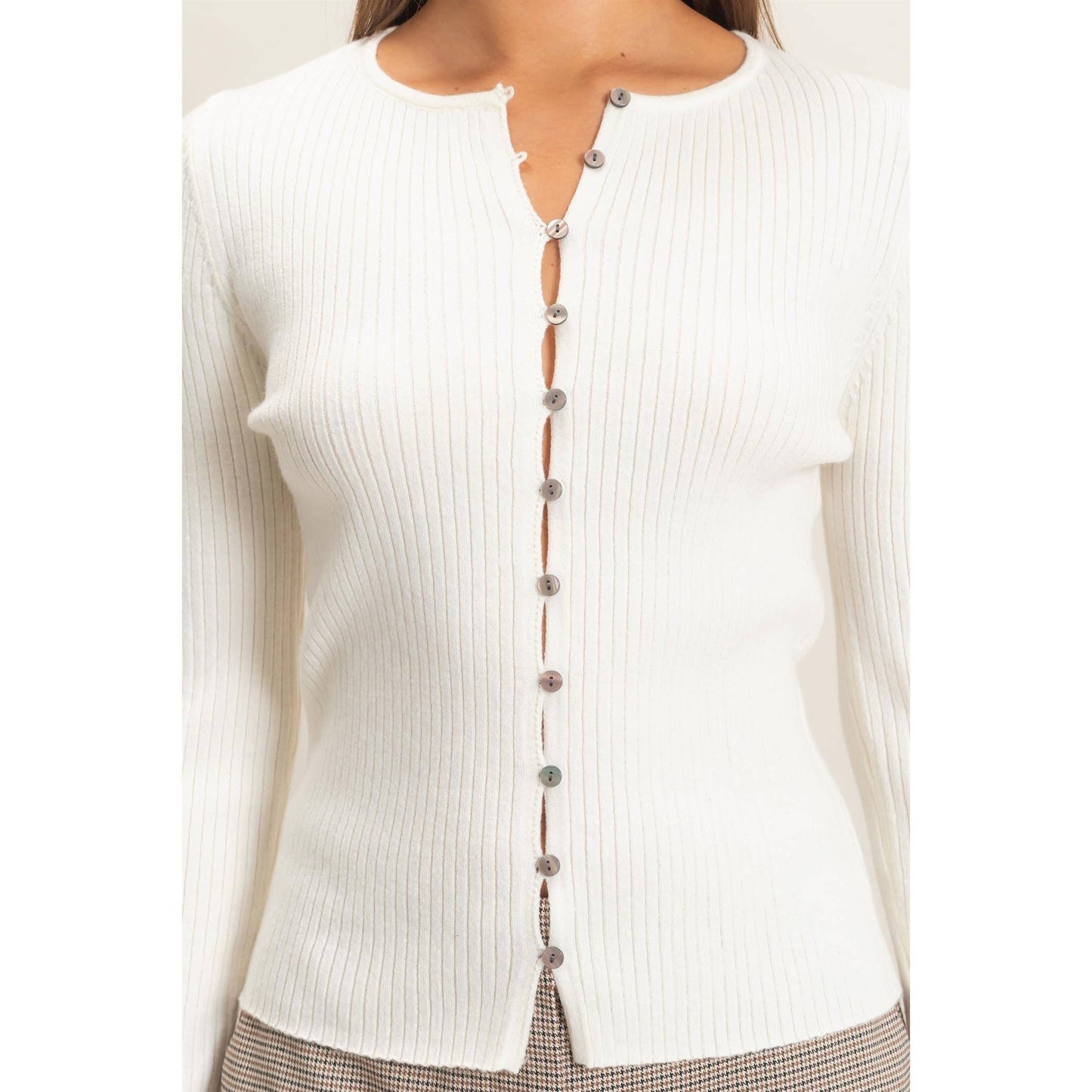Blake Ribbed Button Front Cardigan