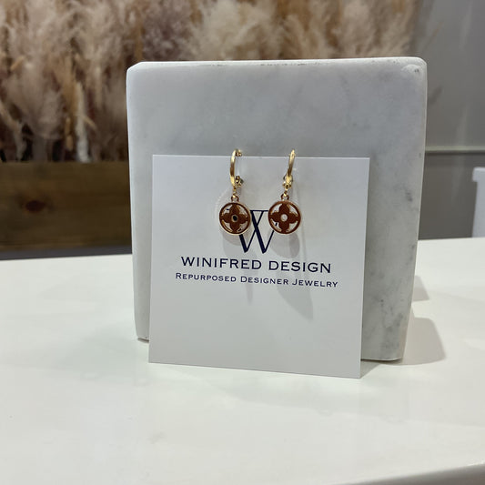 LV Gold Mini Circle Flower Huggie