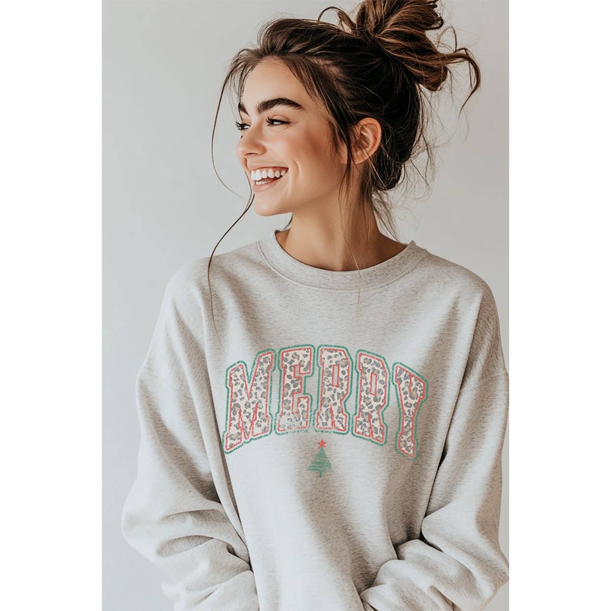 Merry Christmas Cheetah Vintage Sweatshirt