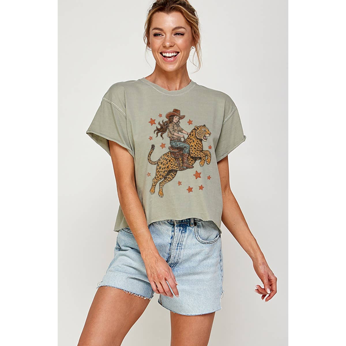 Cowgirl Cheetah Vintage Graphic Tee