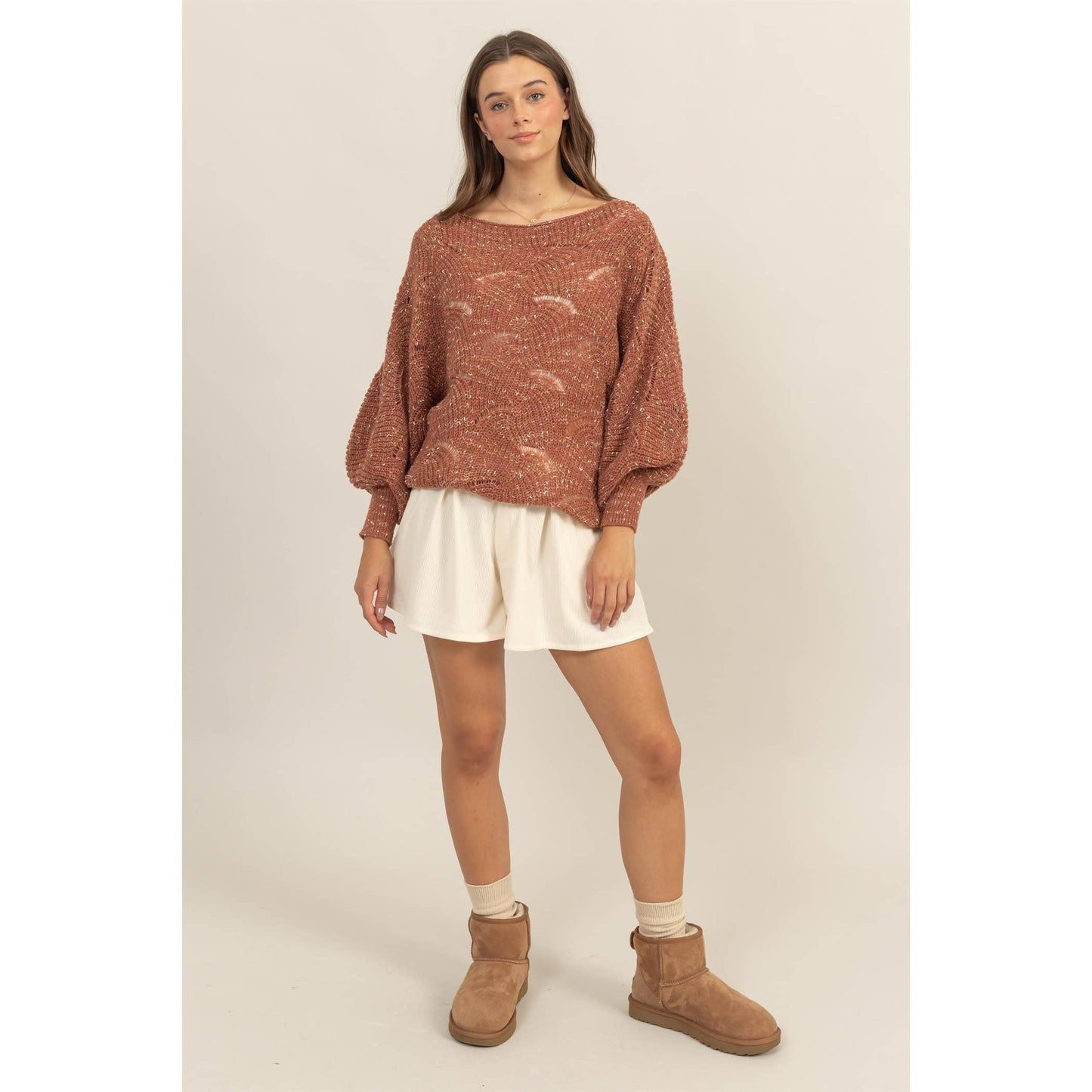 Mary Pointelle Chunky Knit Sweater