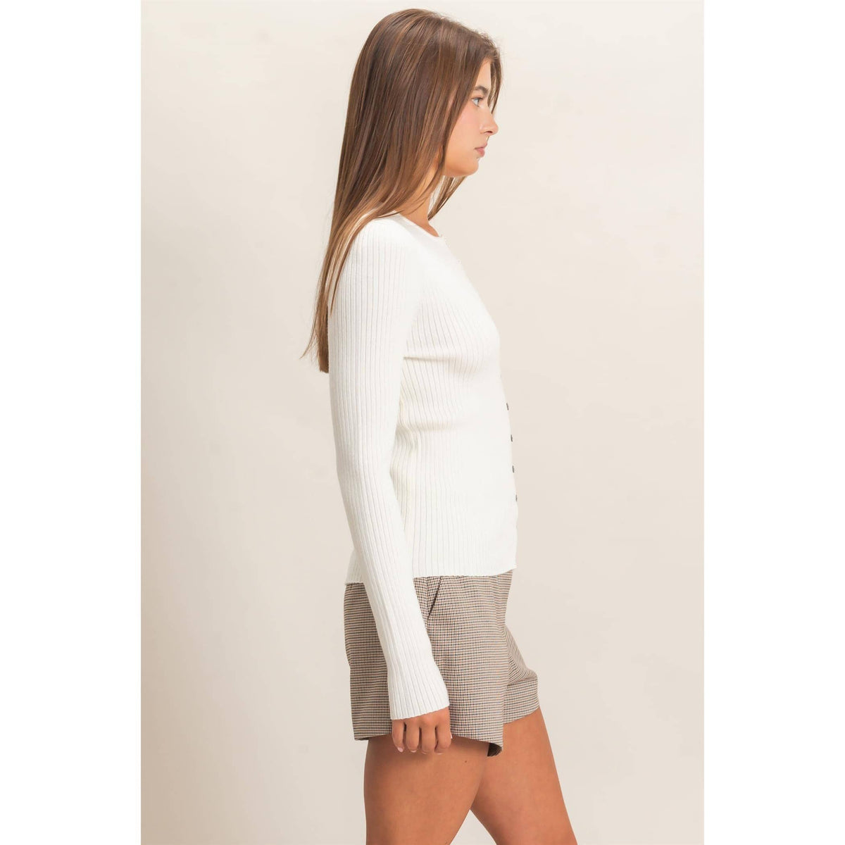 Blake Ribbed Button Front Cardigan