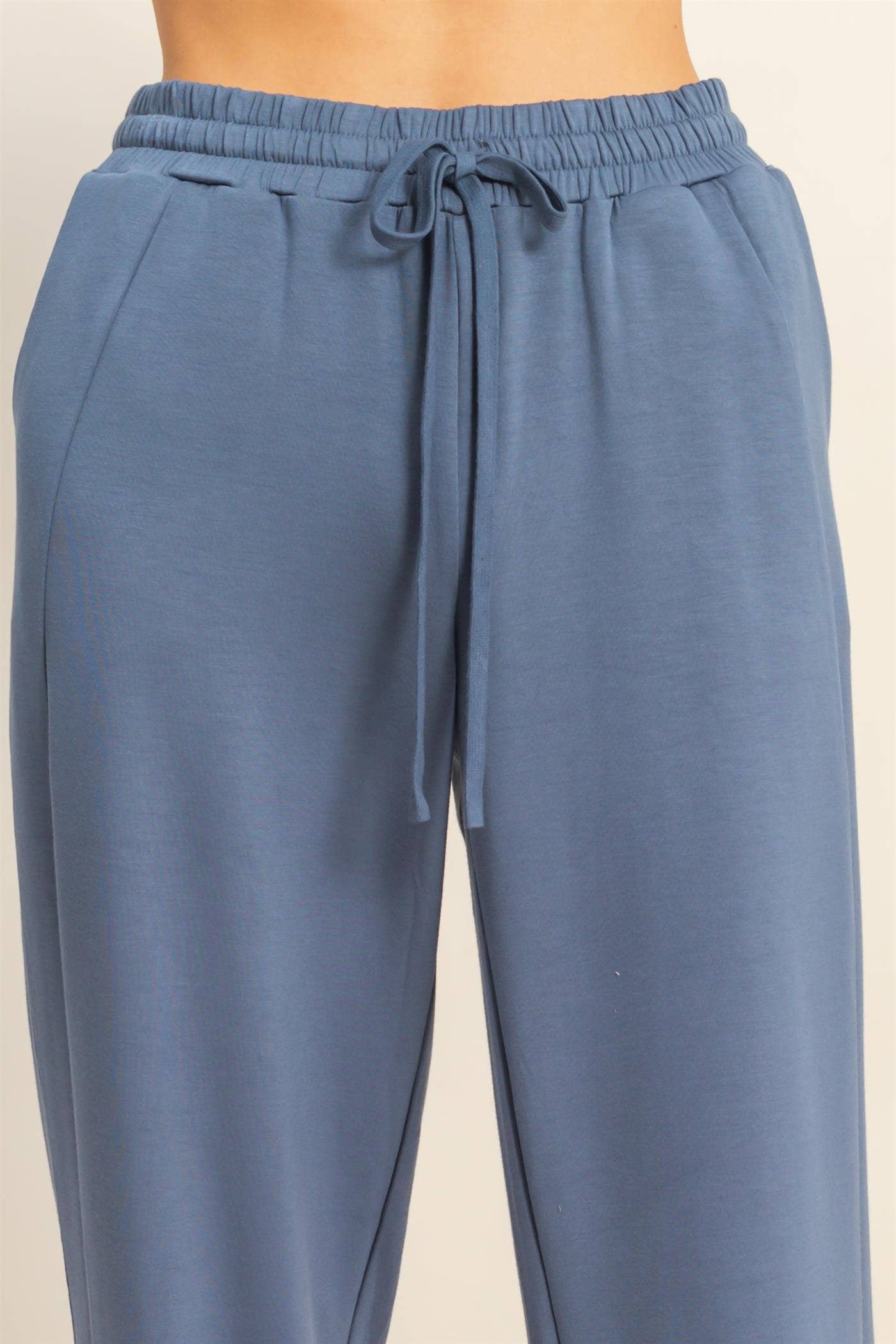 Scuba Wide-Leg Drawstring Sweatpants