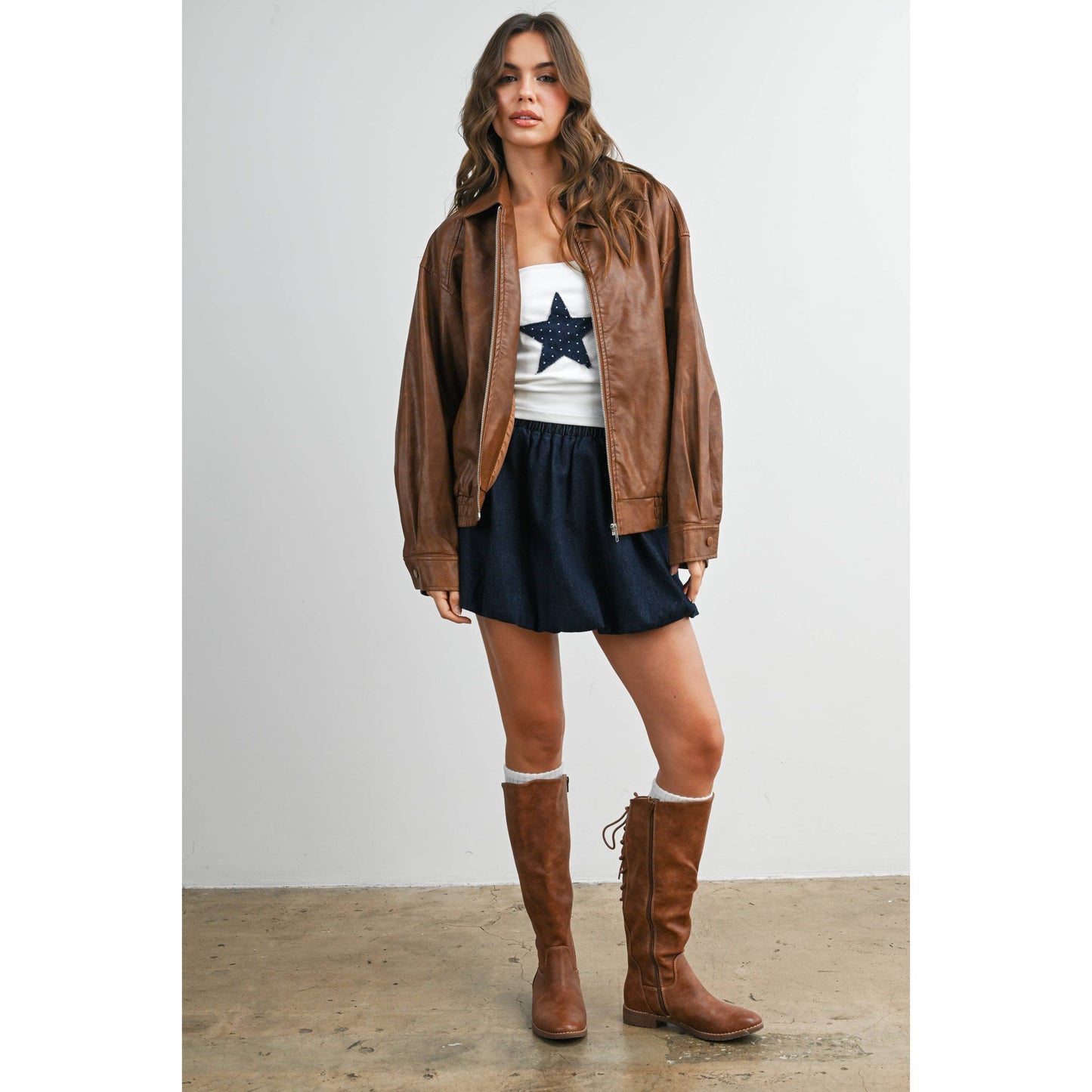 Alexandria Collared Leather Jacket