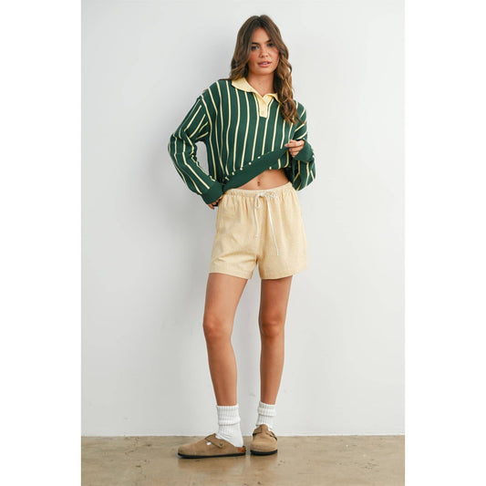 Aria Collared Striped Polo Sweater