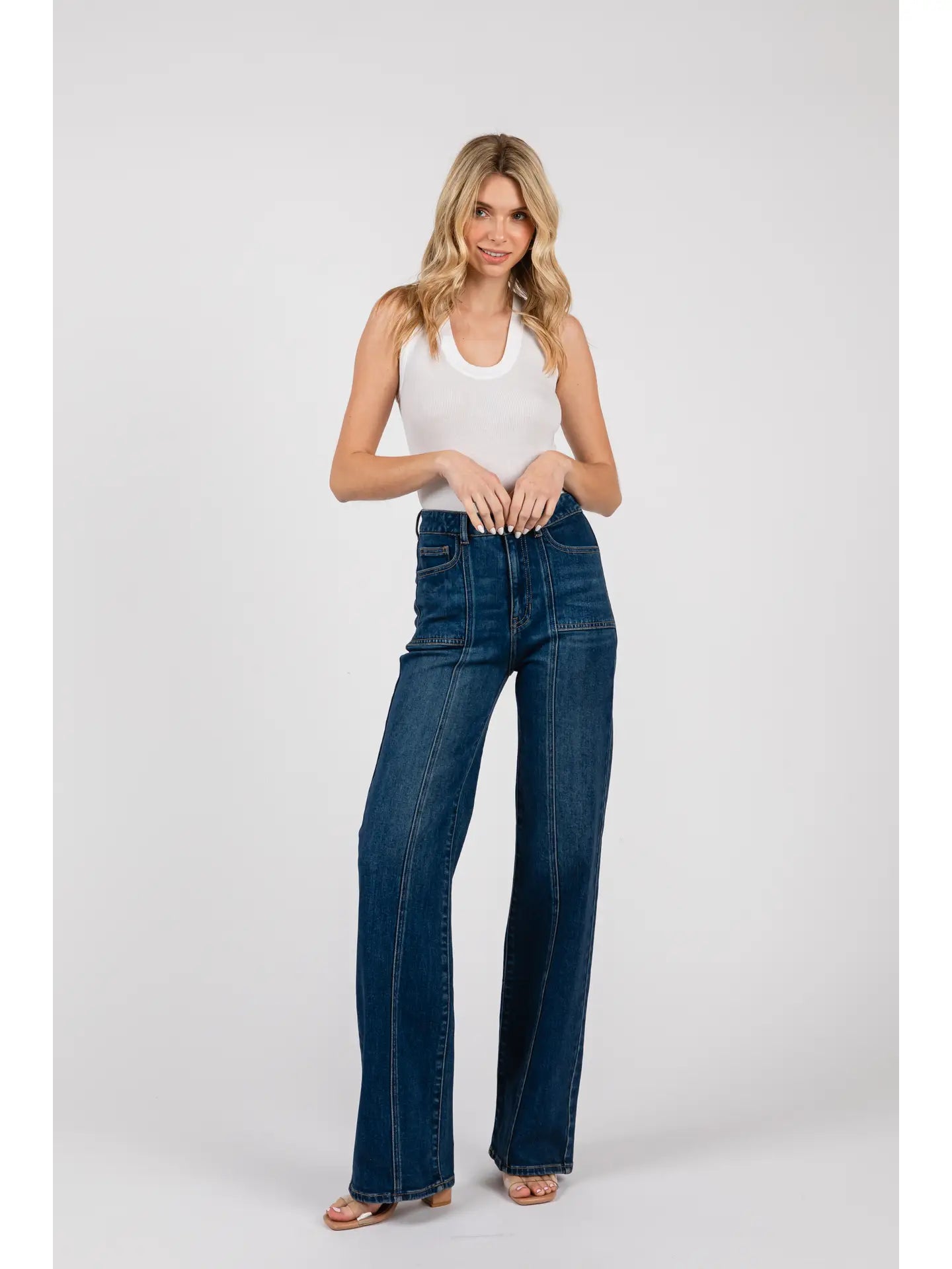 Dark A Line w/ Front Seam Denim - L.T.J.